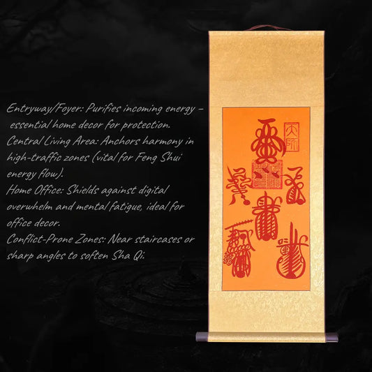 Five Thunder Talisman Scroll | Energetic Purification & Protection