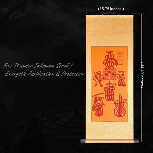 Five Thunder Talisman Scroll | Energetic Purification & Protection