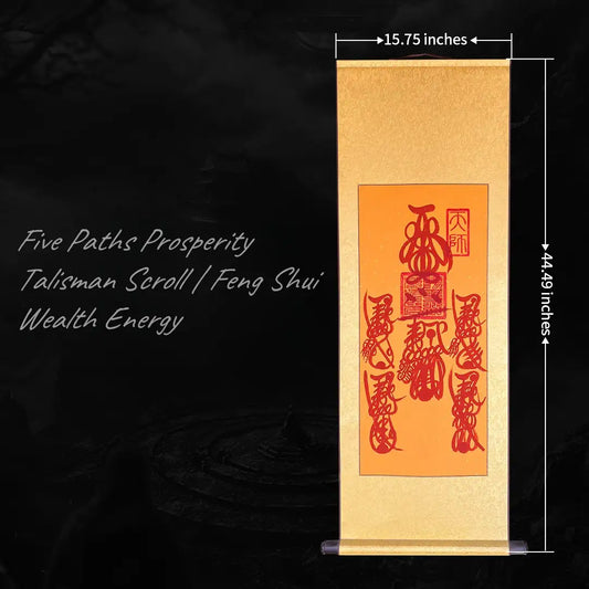 Five Paths Prosperity Talisman Scroll | Feng Shui Wealth Energy